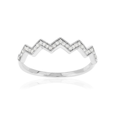 Bague argent 925 et zirconias - vue 1