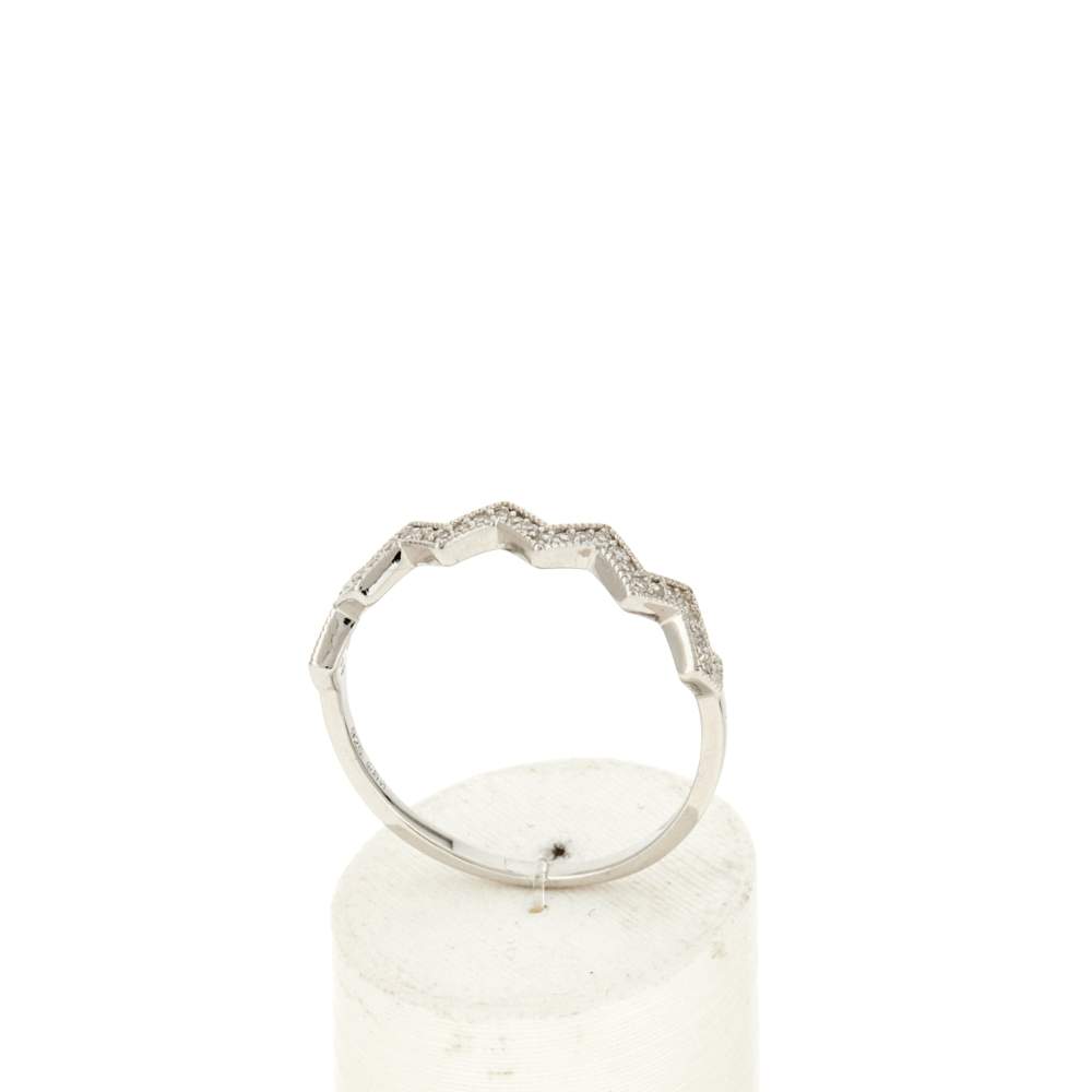 Bague argent 925 et zirconias - vue 2
