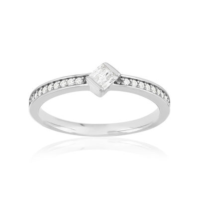 Bague argent 925 et zirconias - vue 1