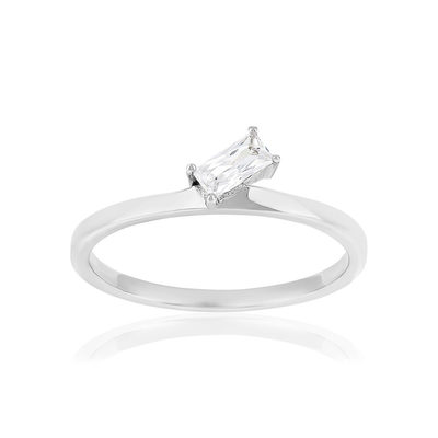 Bague argent 925 et zirconias - vue 1