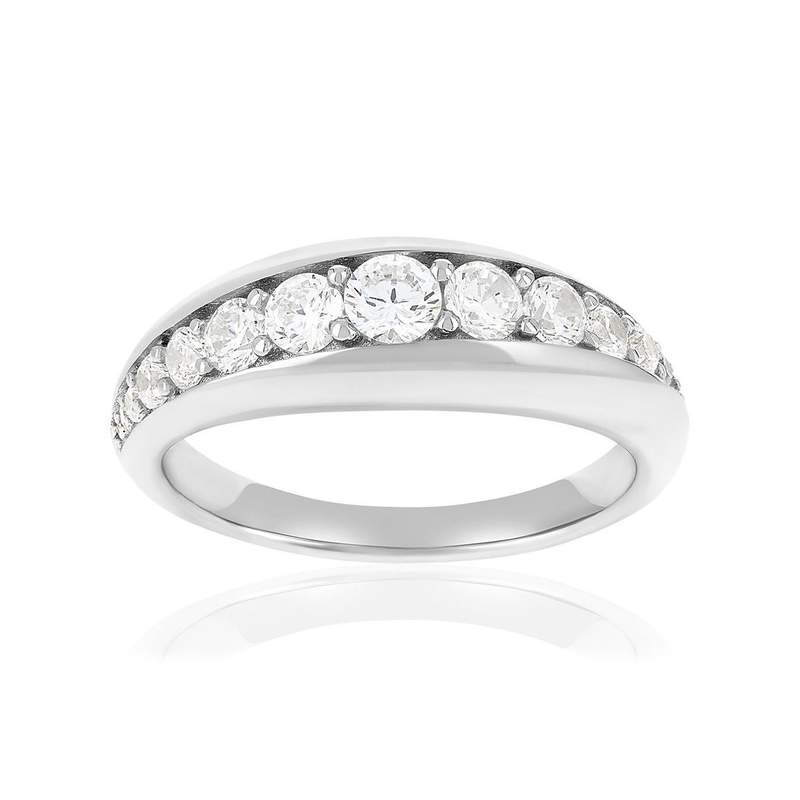 Bague argent 925 et zirconias - vue 1