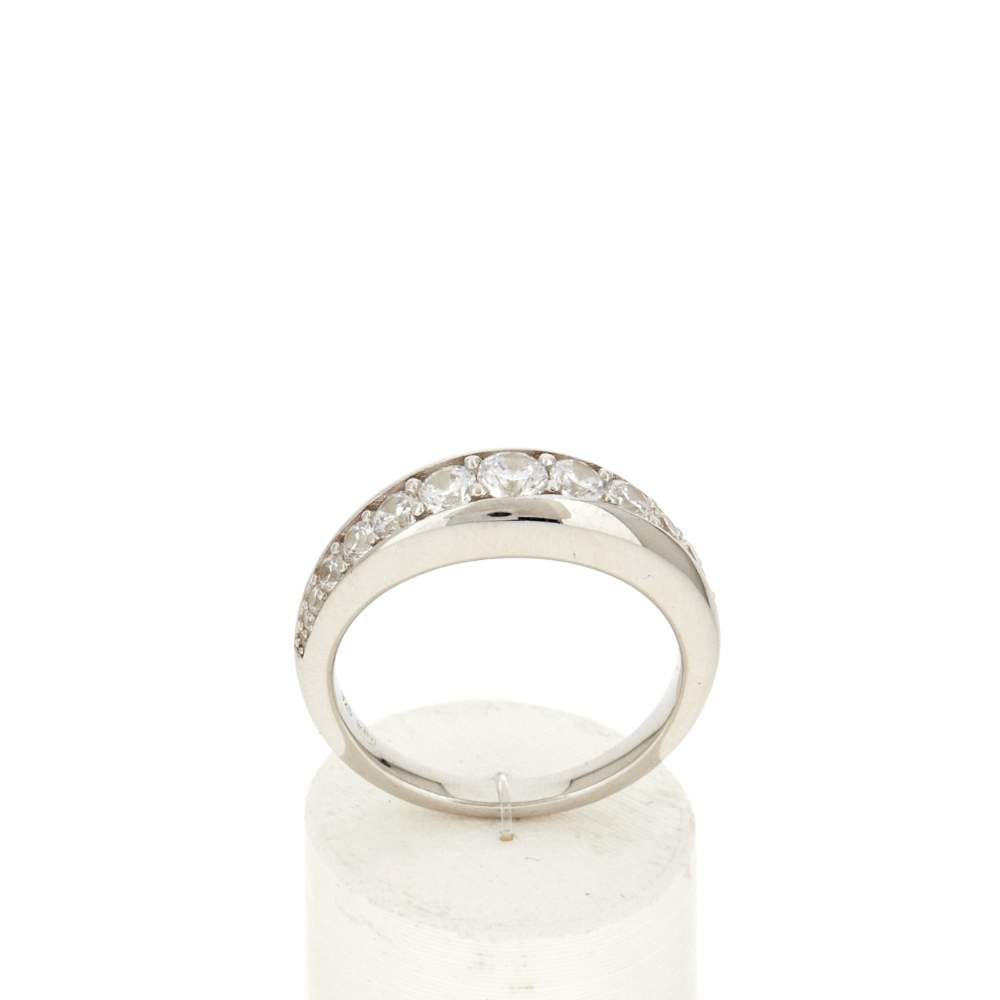 Bague argent 925 et zirconias - vue 1