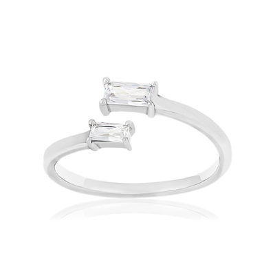 Bague argent 925 et zirconias - vue 1