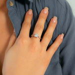 Ring van 925 zilver en zirkonia - gedragen 1