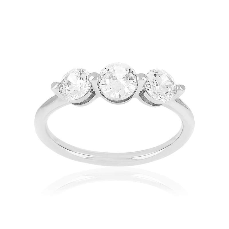 Bague argent 925 et zirconias - vue 1