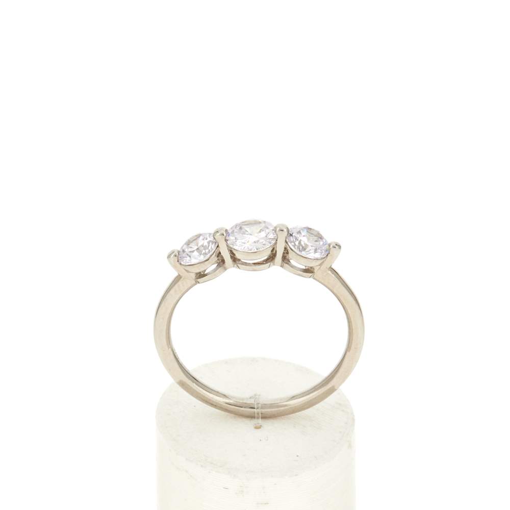 Bague argent 925 et zirconias - vue 1