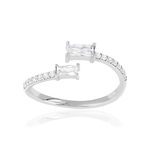 Bague argent 925 ouverte et zirconias - vue 1