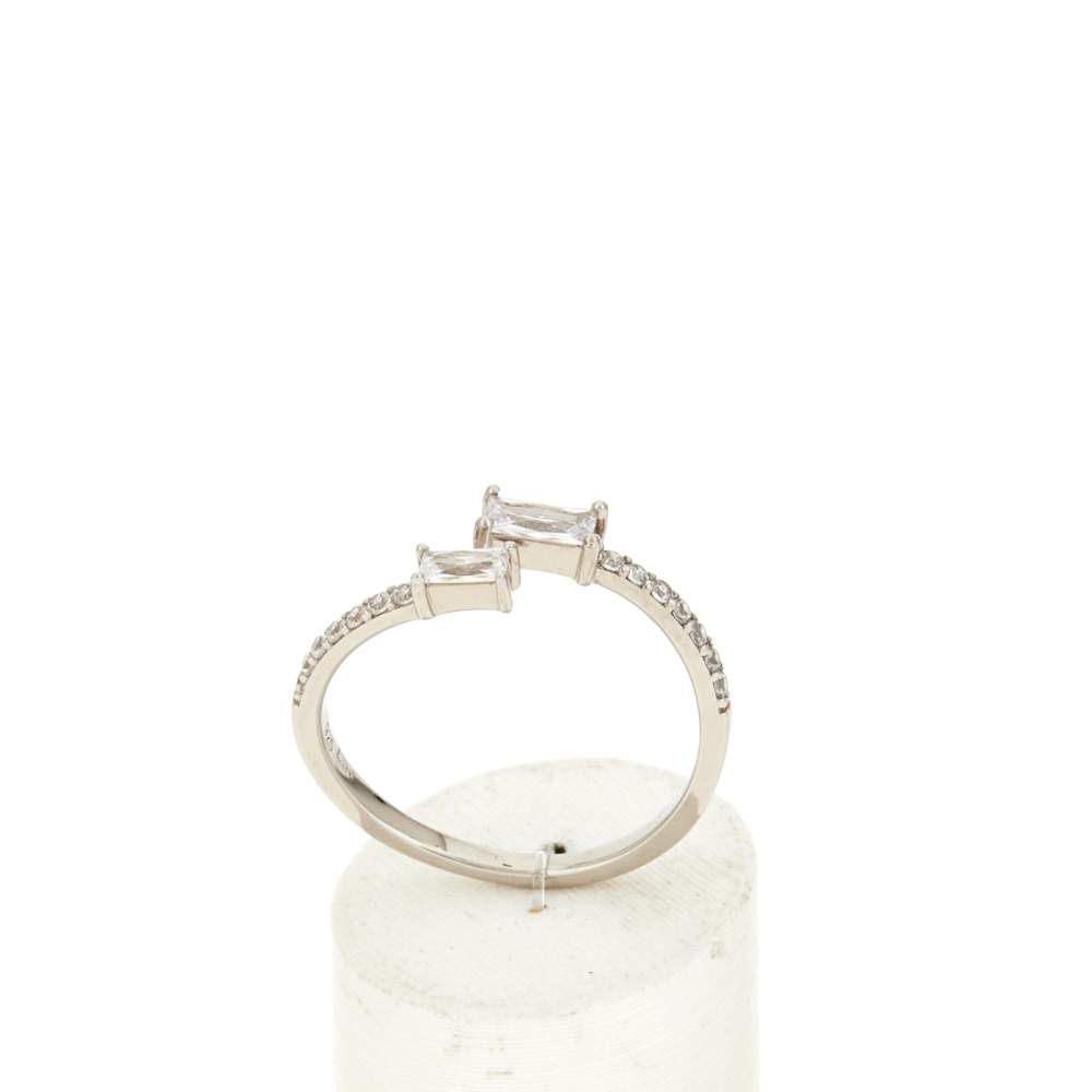 Bague argent 925 ouverte et zirconias - vue 2