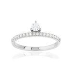 Bague argent 925 et zirconias - vue 1