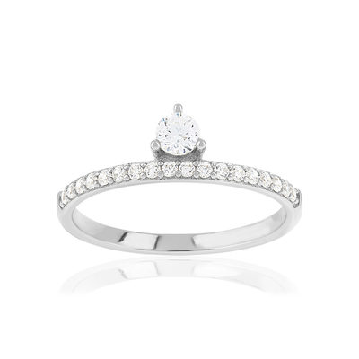 Bague argent 925 et zirconias - vue 1