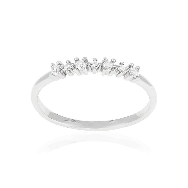 Bague argent 925 et zirconias - vue 1