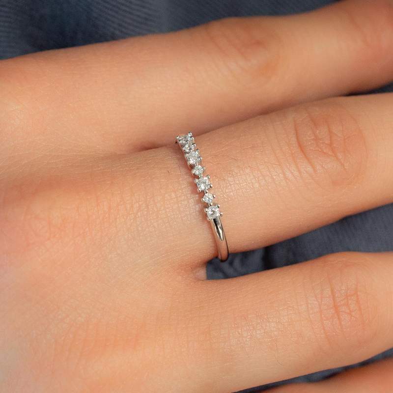 Bague argent 925 et zirconias - vue porté 1