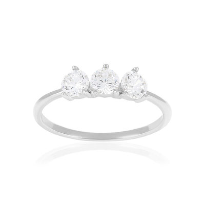 Bague argent 925 et zirconias - vue 1