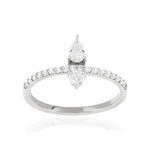 Bague argent 925 et zirconias - vue 1