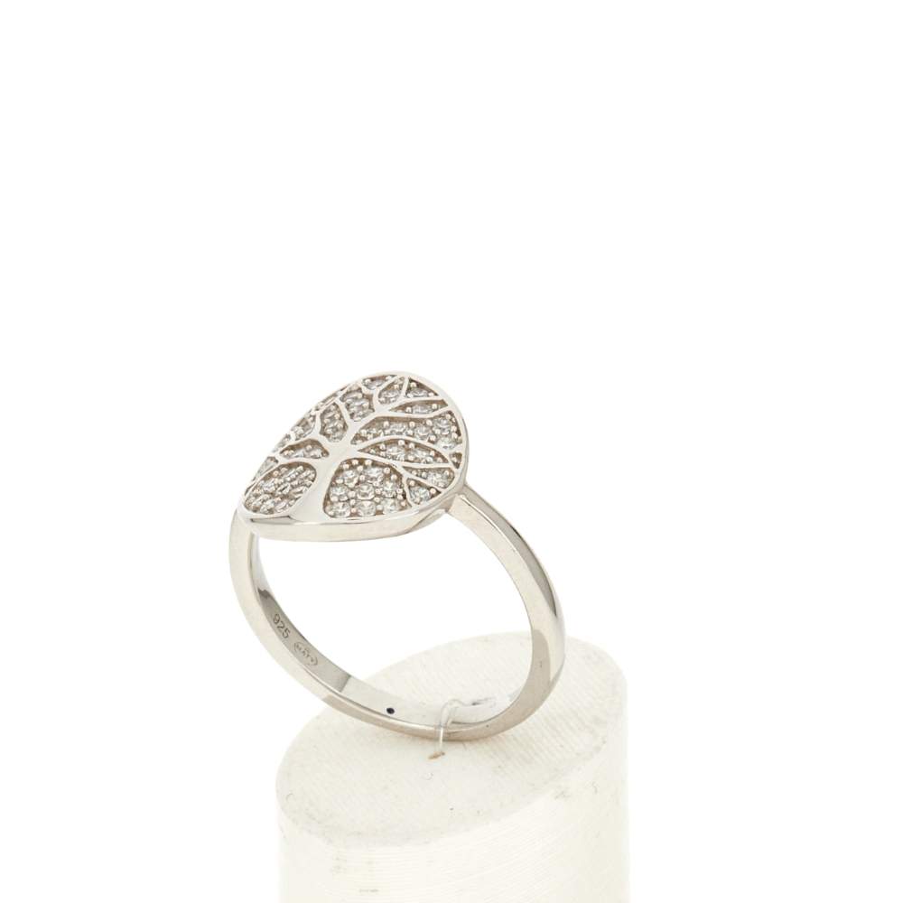 925 zilveren ring met levensboom en zirkonia's - afbeelding 3