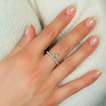 Bague argent 925 et zirconias - vue porté 1