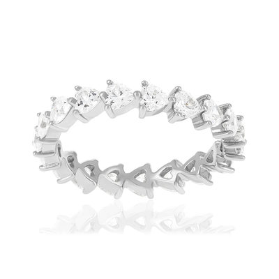 Bague argent 925 et zirconias - vue 1