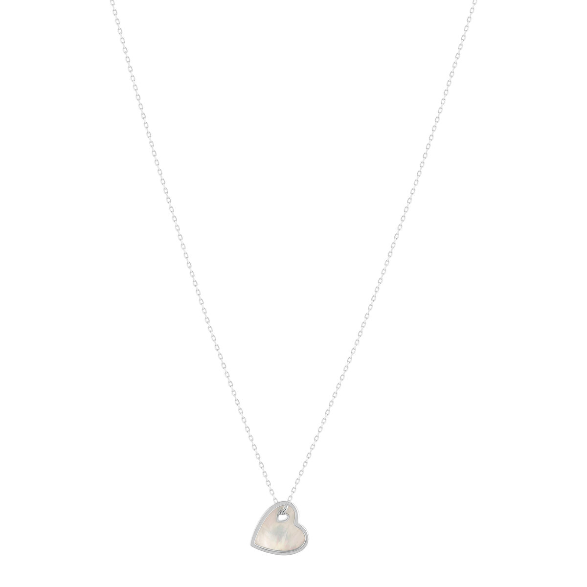 Collier argent 925 nacres coeur 45cm - vue 2