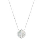 Collier argent 925 nacres rond et zirconias 45cm - vue 1