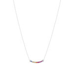 Collier argent 925 pierres synthétiques multicolores et zirconias 45cm - vue 2