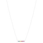 Necklace silver 925 multicolor synthetic stones 45cm - view 2