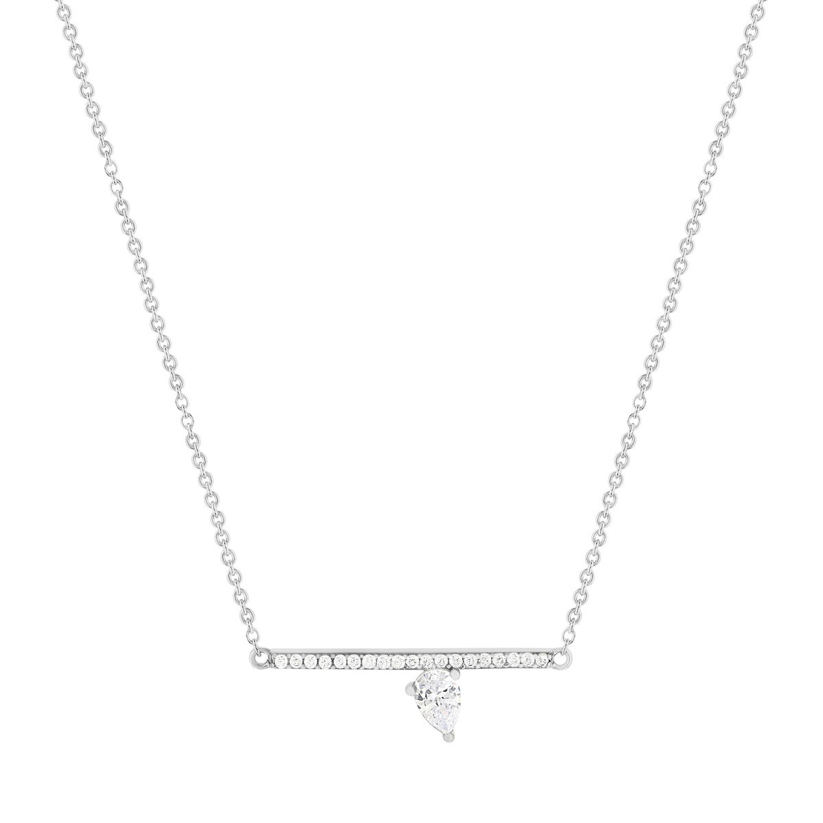 Collier argent 925 et zirconias 45cm