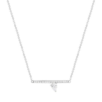 Collier argent 925 et zirconias 45cm - vue 1