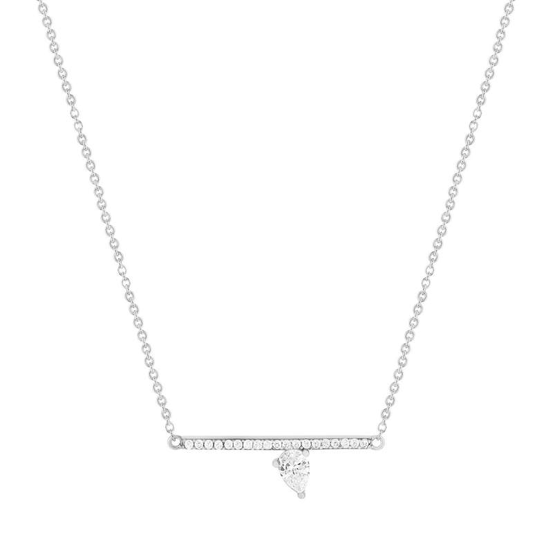 Collier argent 925 et zirconias 45cm - vue 1