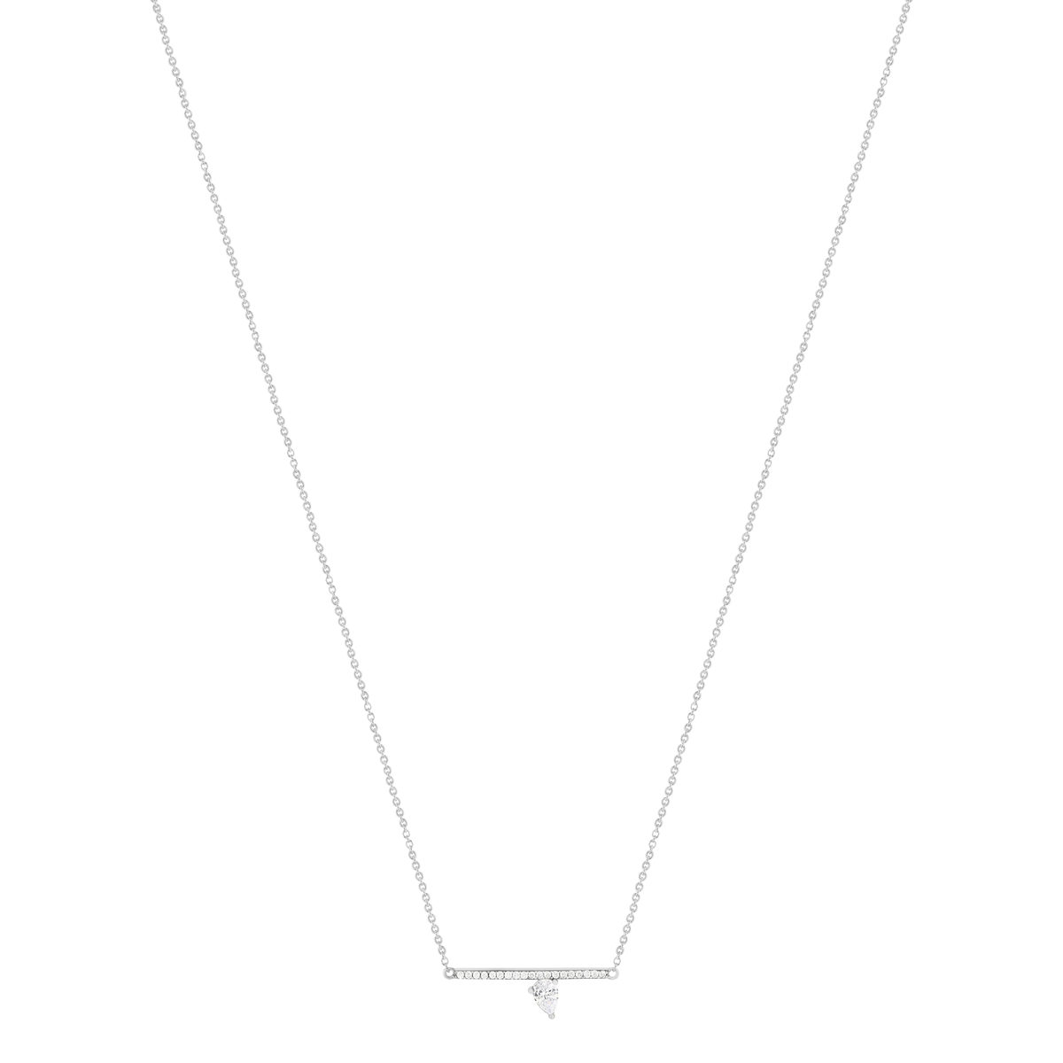 Collier argent 925 et zirconias 45cm - vue 2