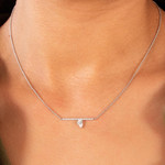 Collier argent 925 et zirconias 45cm - vue porté 1