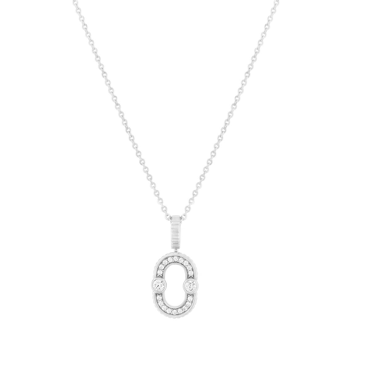 Collier argent 925 et zirconias 45cm