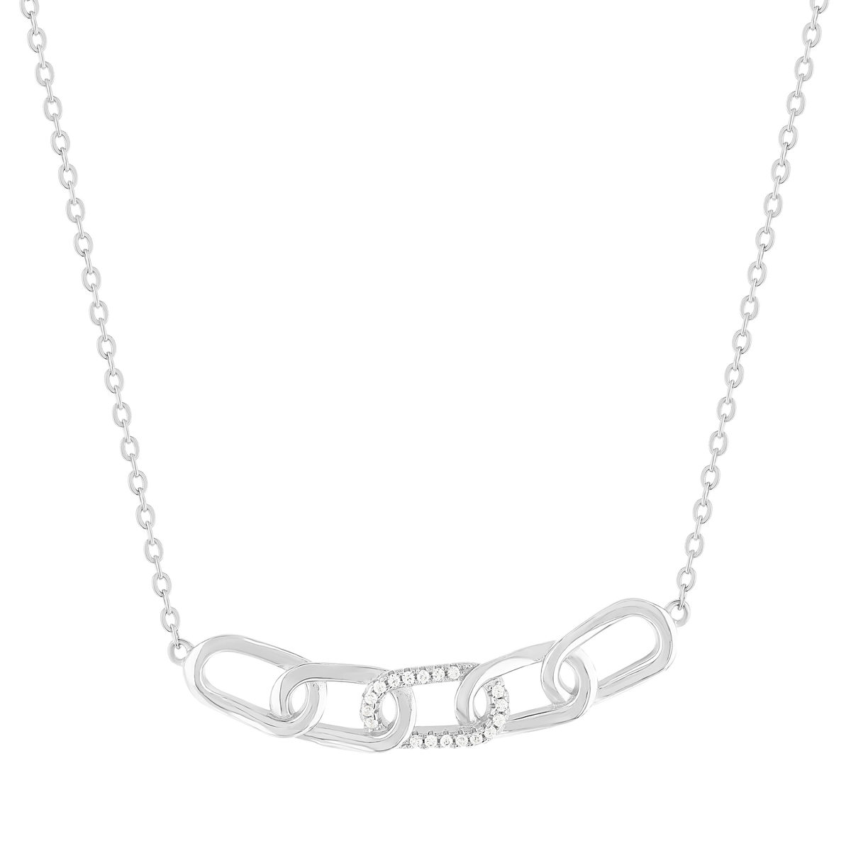 Collier argent 925 et zirconias 45cm