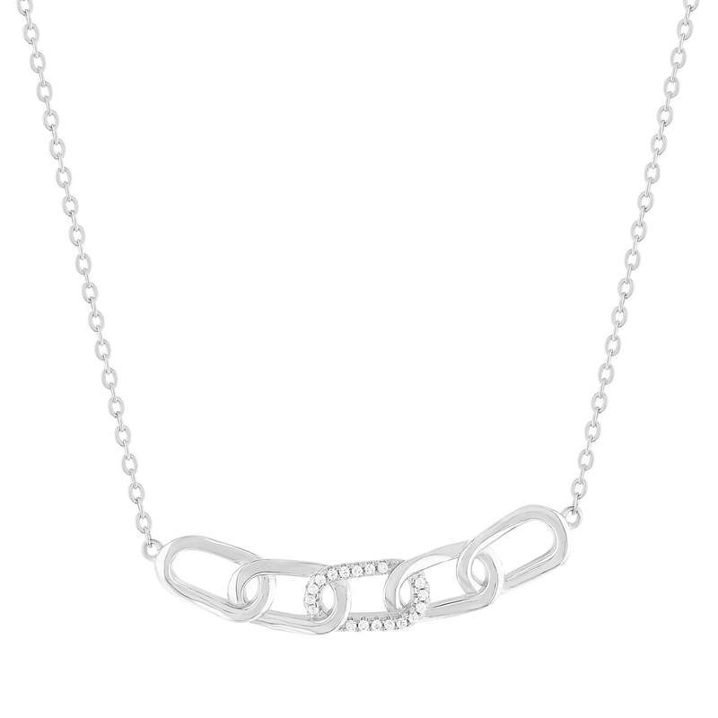 Collier argent 925 et zirconias 45cm - vue 1