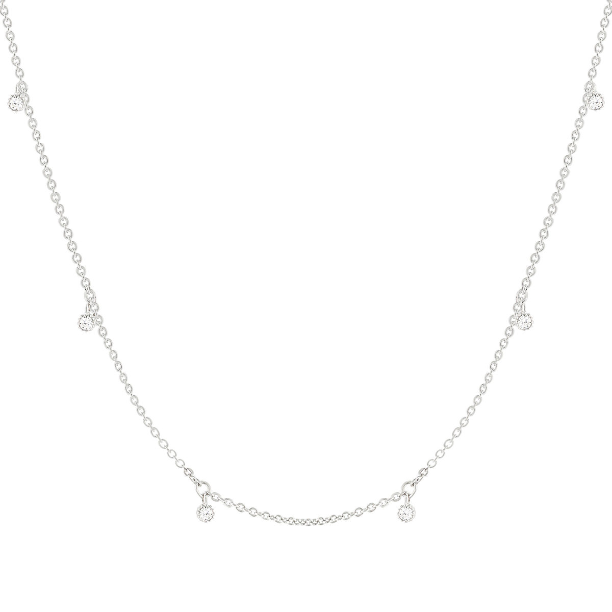 Collier argent 925 et zirconias 45cm