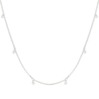 Collier argent 925 et zirconias 45cm - vue 1