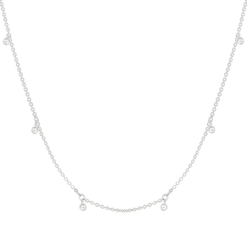 Collier argent 925 et zirconias 45cm - vue 1
