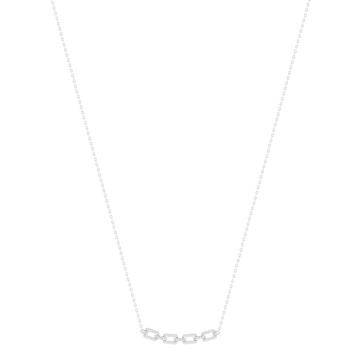 Collier argent 925 et zirconias 45cm - vue 2