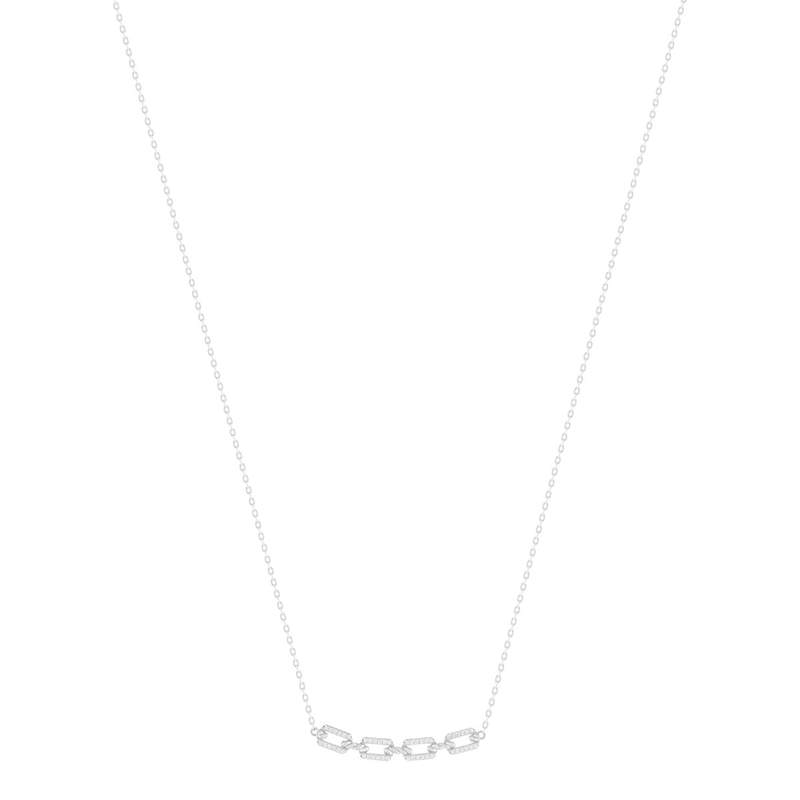 Collier argent 925 et zirconias 45cm - vue 2