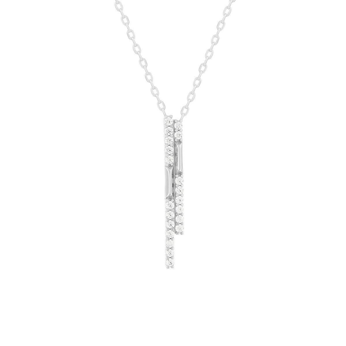 Collier argent 925 et zirconias 45cm