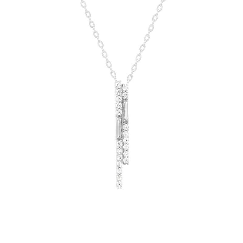 Collier argent 925 et zirconias 45cm - vue 1