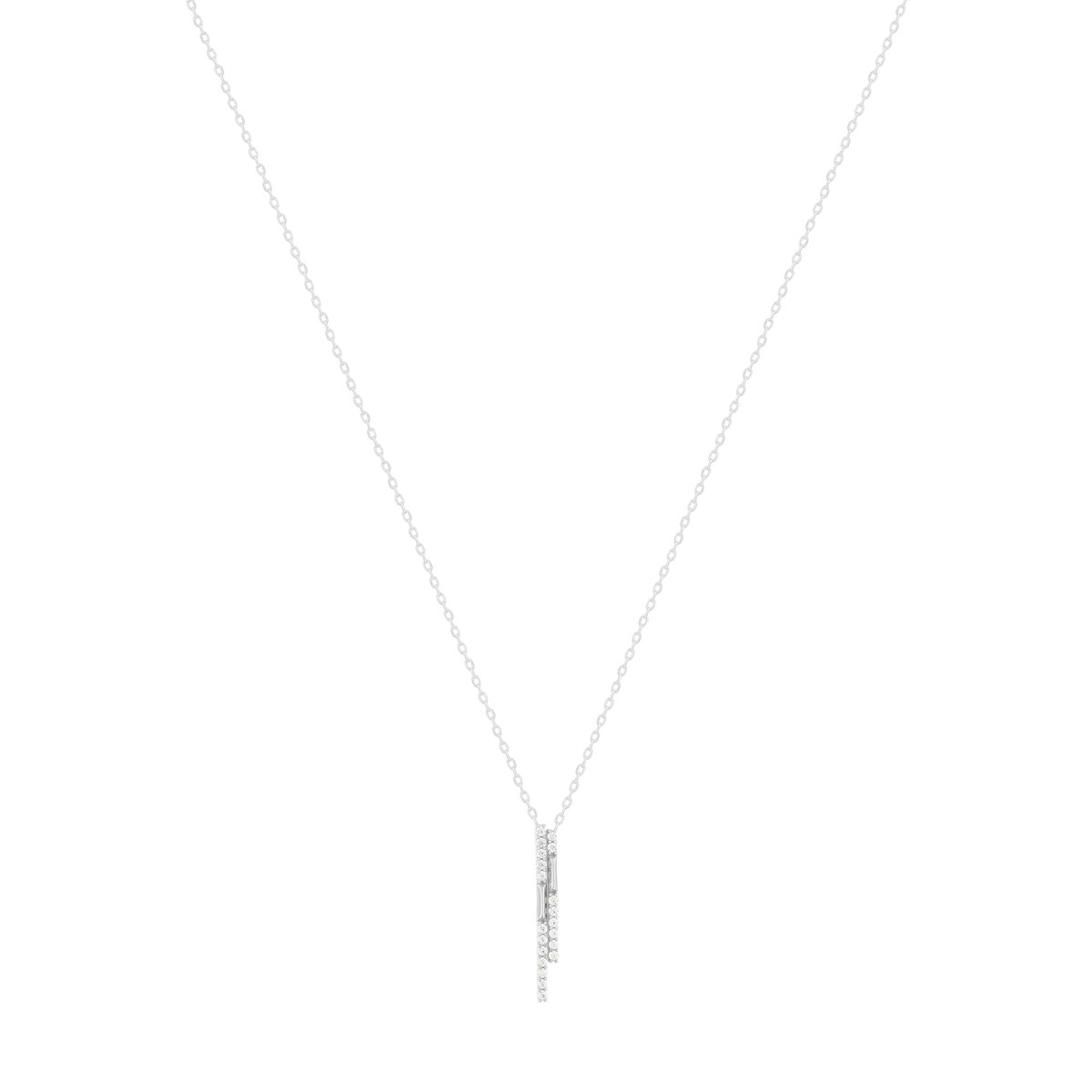 Collier argent 925 et zirconias 45cm - vue 2