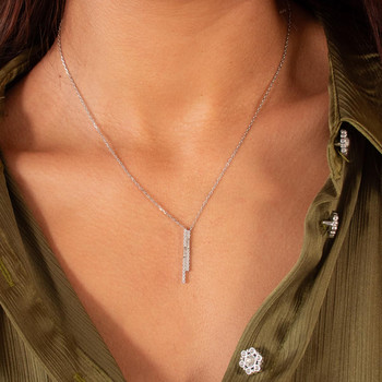 Collier argent 925 et zirconias 45cm