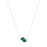 925 silver necklace with malachites and zirconias 45cm - view 2