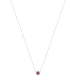 Collier argent 925 pierres synthétiques rouges et zirconias 45cm - vue 2