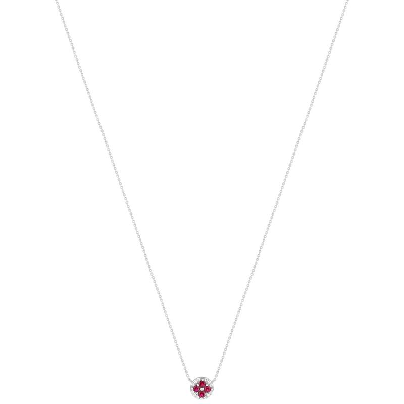 Collier argent 925 pierres synthétiques rouges et zirconias 45cm - vue 2