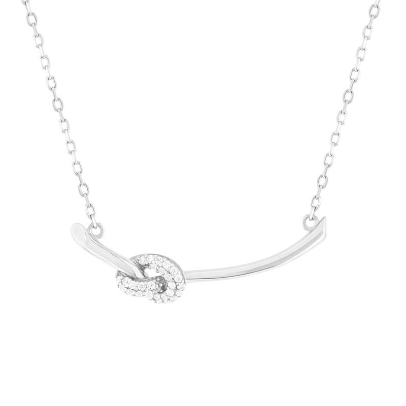 Collier argent 925 et zirconias 45cm - vue 1