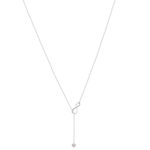 Collier argent 925 et zirconias motif coeur et infini 50cm - vue 2
