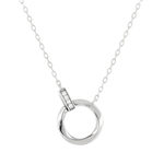 Collier argent 925 et zirconias 45cm - vue 1