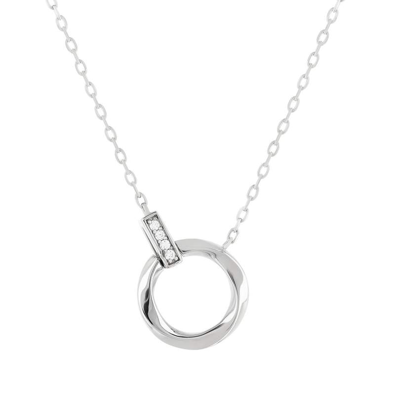 Collier argent 925 et zirconias 45cm - vue 1