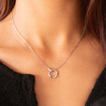 Collier argent 925 et zirconias 45cm - vue porté 1